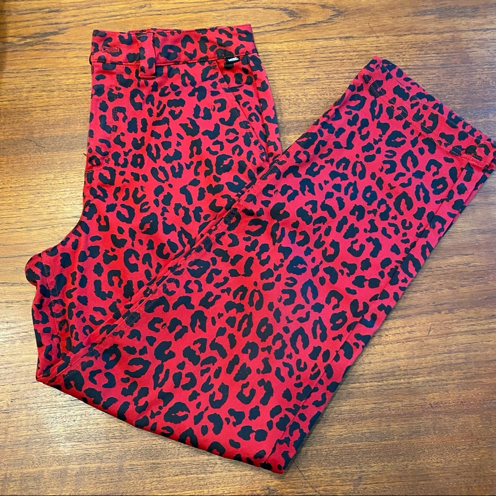 NWOT Vans Red Leopard Print Skinny Jeans - Size 24